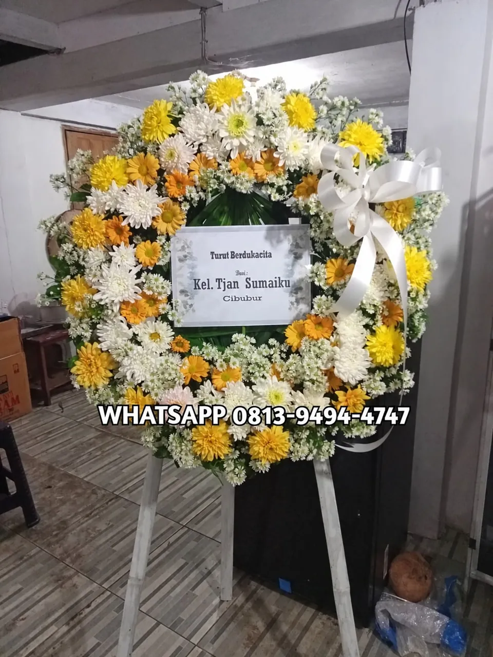 Krans Kuning Putih Pita Putih