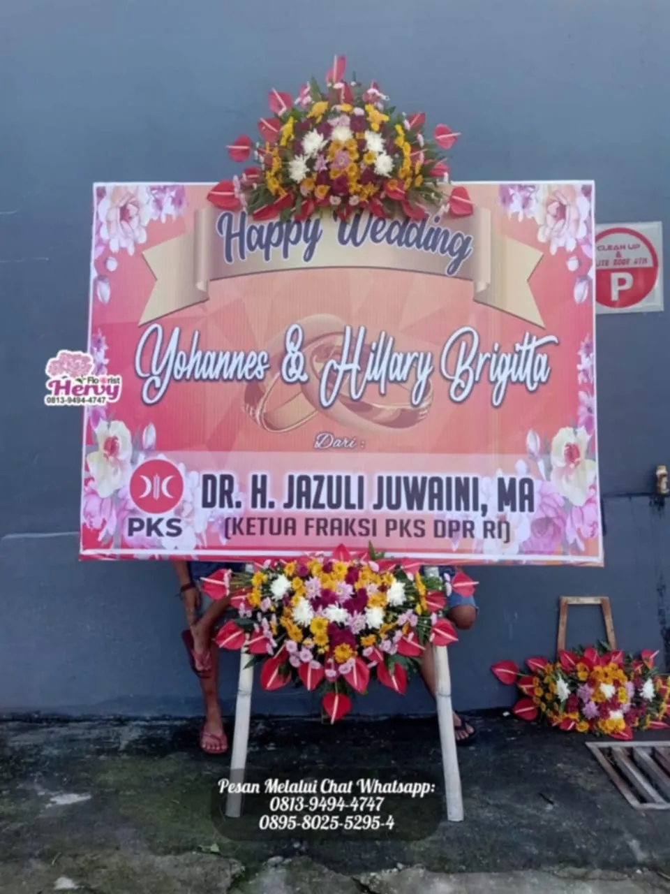Papan Pernikahan Peach Cincin