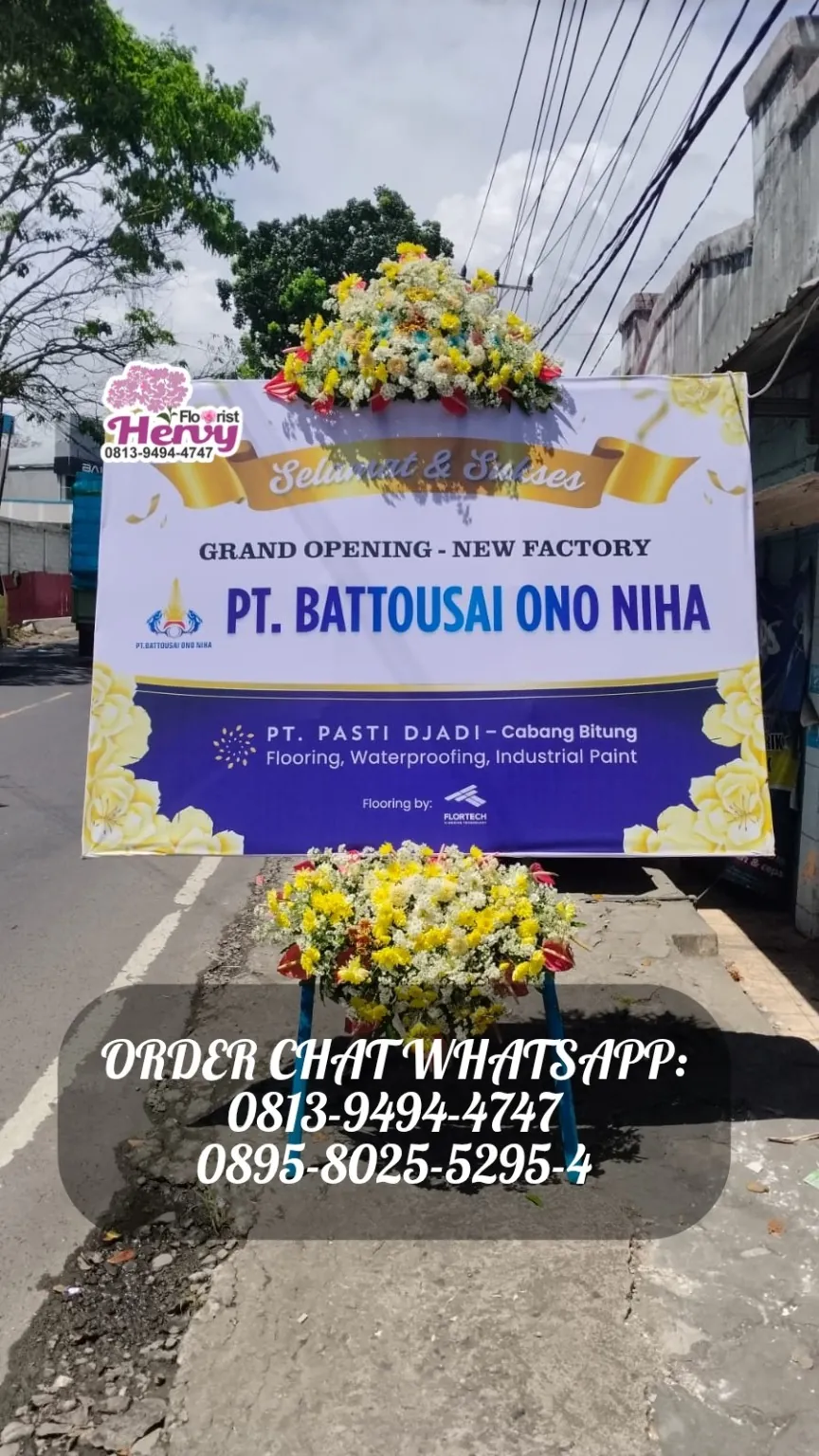 Papan Grand Opening Putih Kuning Ungu
