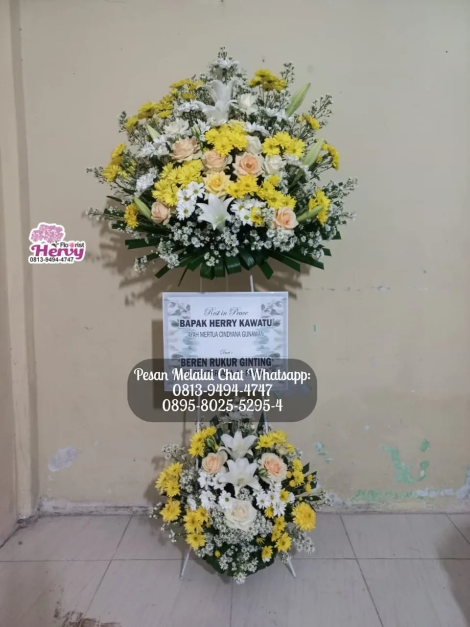 Standing Flower Kuning Peach Bertingkat